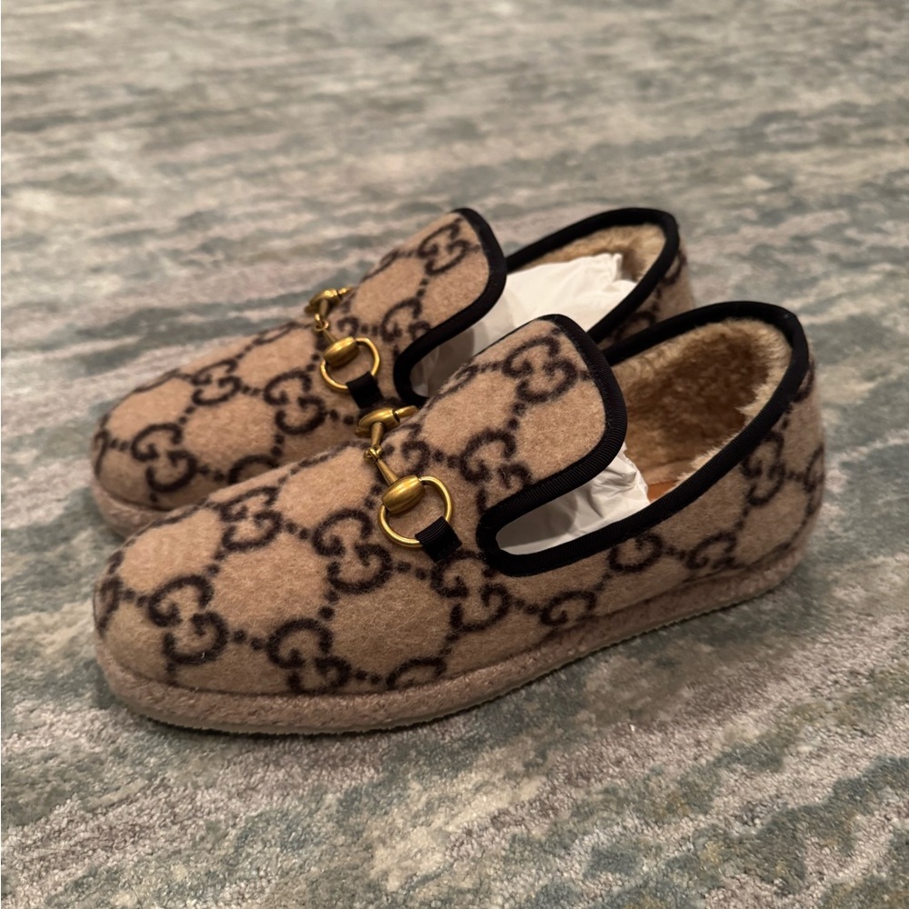 BRAND NEW GUCCI WOOL GG Fria
Horsebit Loafers size 7.5